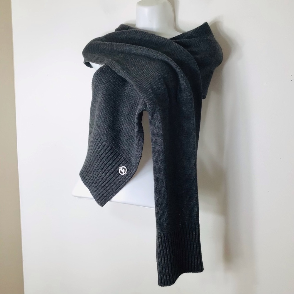 Michael Kors wrap scarf women grey knit